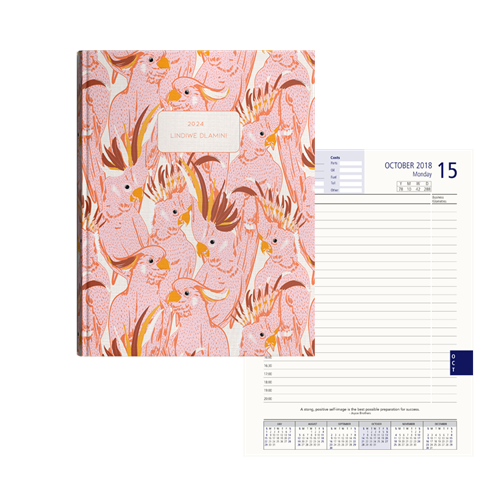 Show details for Pink Parakeet Diary A4