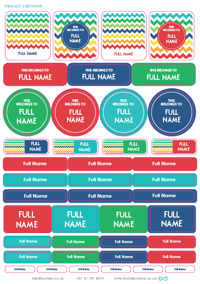 Picture of Boys Primary Chevrons Multi-Purpose Stickers