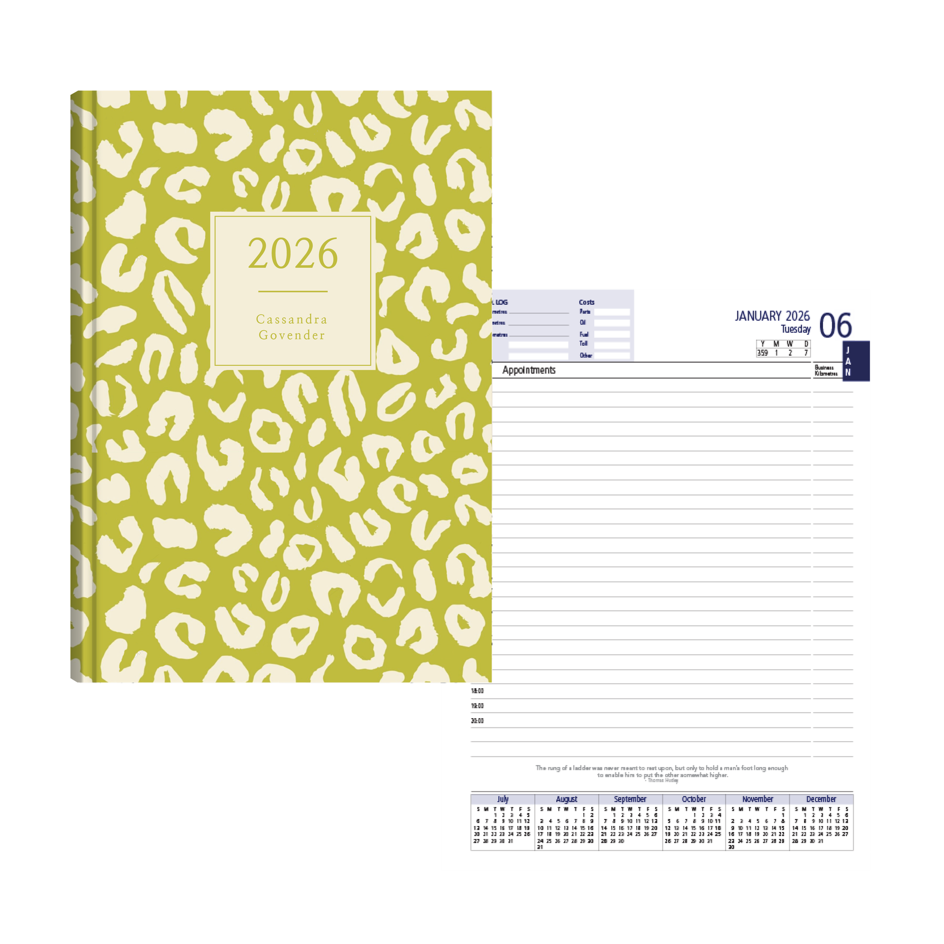 Show details for Leopard Lime Diary Management