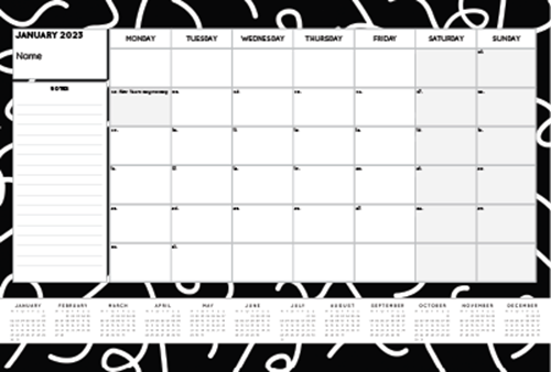 Picture of Icy Squiggles Desk Planner