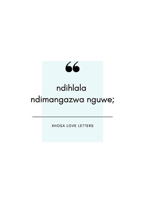 Show details for Xhosa Love Letters 
