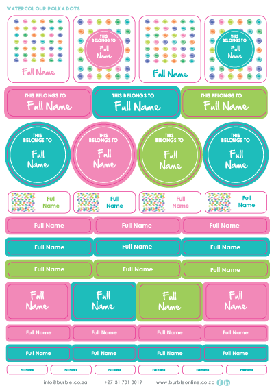 Burble - Pre-Designed Labels