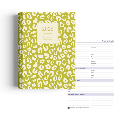 Show details for Leopard Lime Diary A4