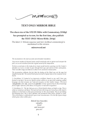 Show details for Mirror Bible (2024 Text Only Edition - Hard Cover)
