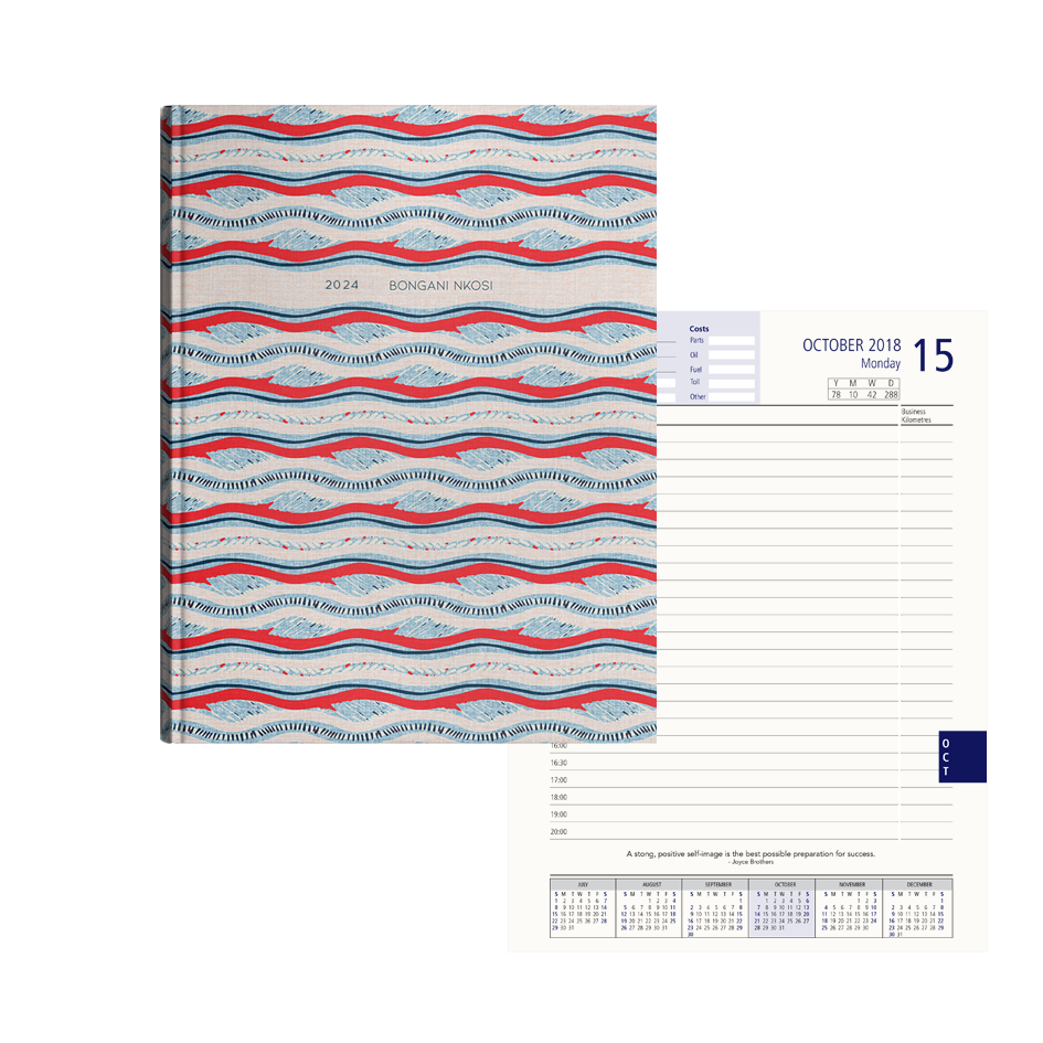 Picture of Red And Blue Pattern Diary A4