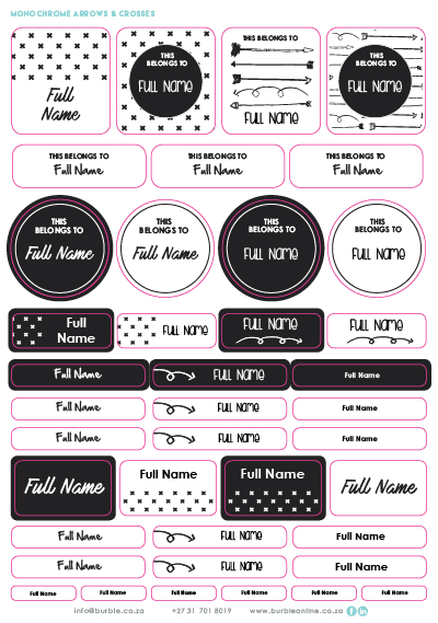 Show details for Monochrome Multi-Purpose Stickers