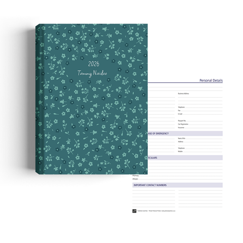 Show details for Ditsy Blue Diary A4