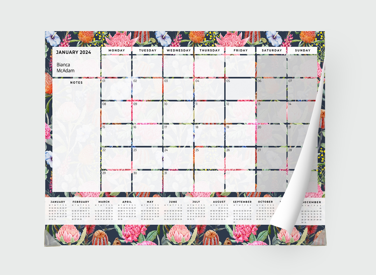 Burble 2024 A3 Desk Planner