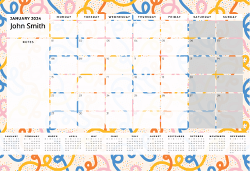 Picture of Spaghetti Confetti Desk Planner