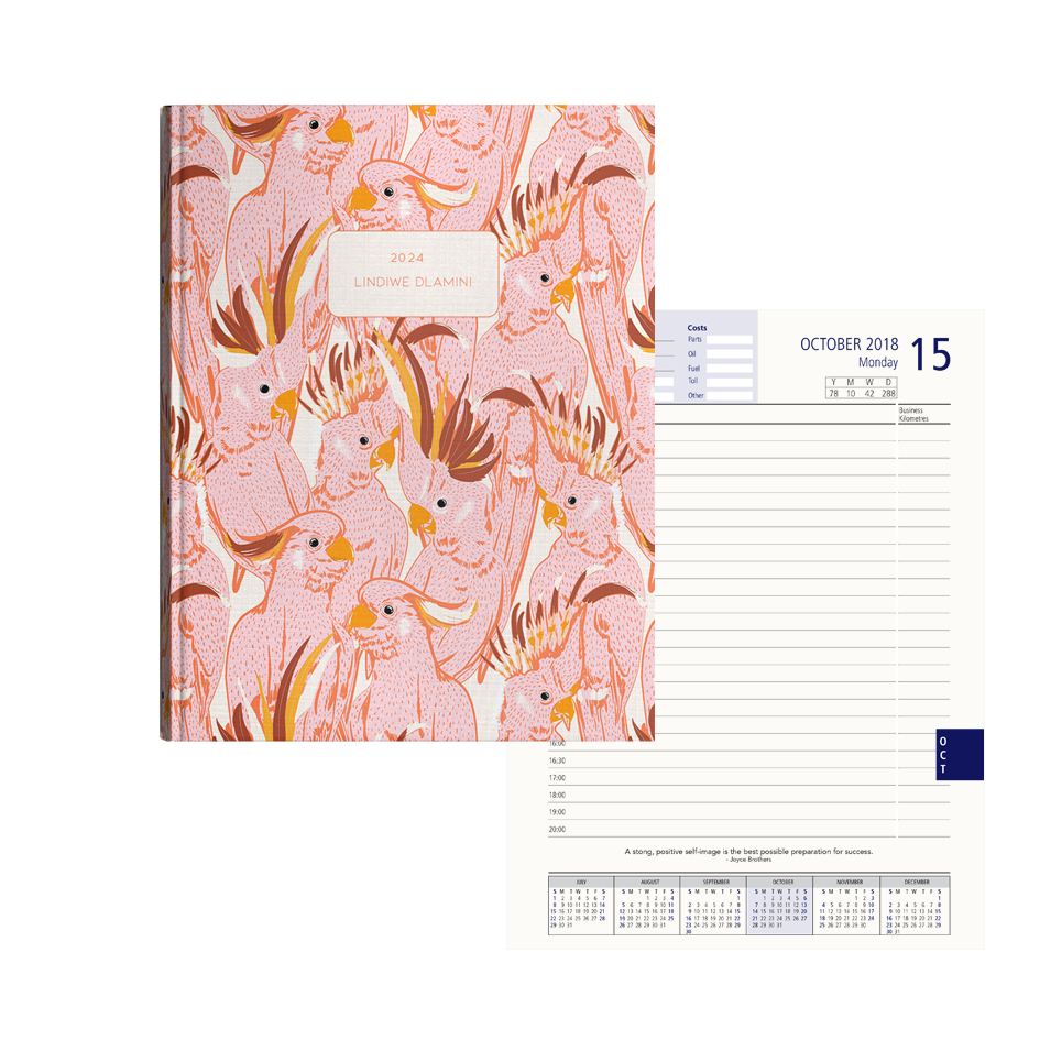 Show details for Pink Parakeet Diary A4